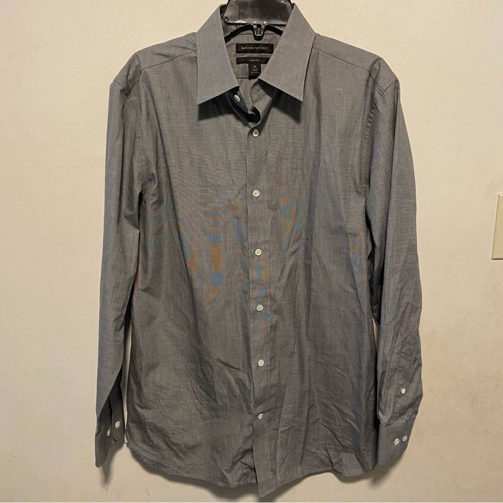 Banana Republic Men’s Slim Fit Button Down Polo Shirt Size Medium Office Preppy